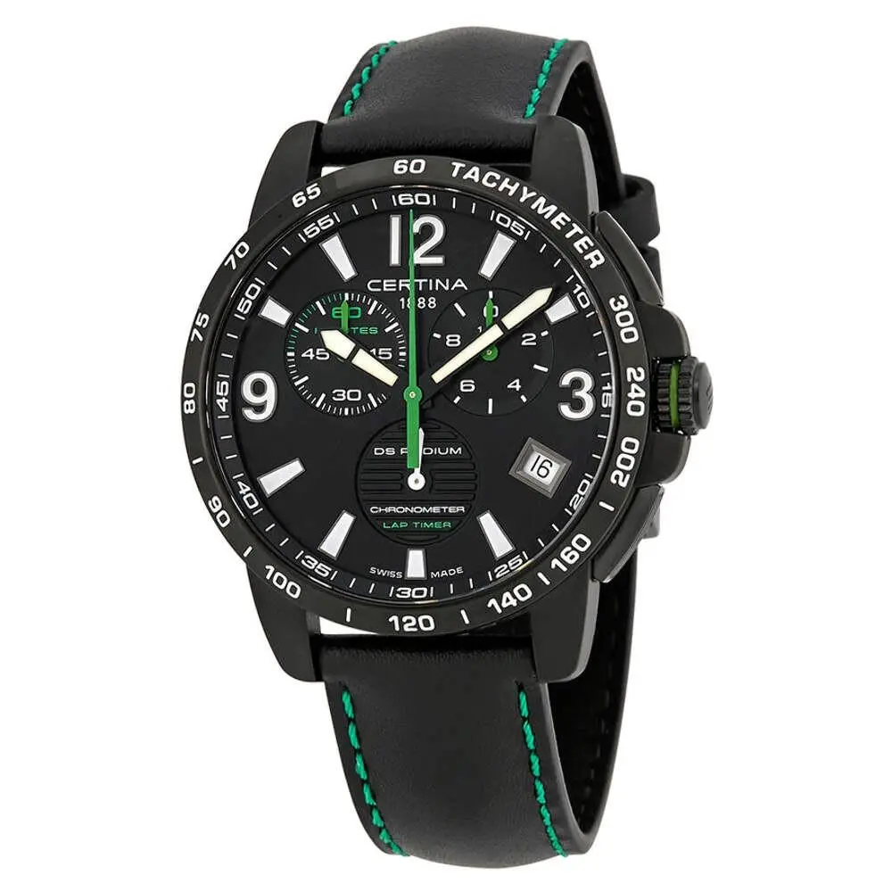 Certina DS Podium Lap Timer Pvd Black Dial / Black Case Black Dial Wristwatch C034453360