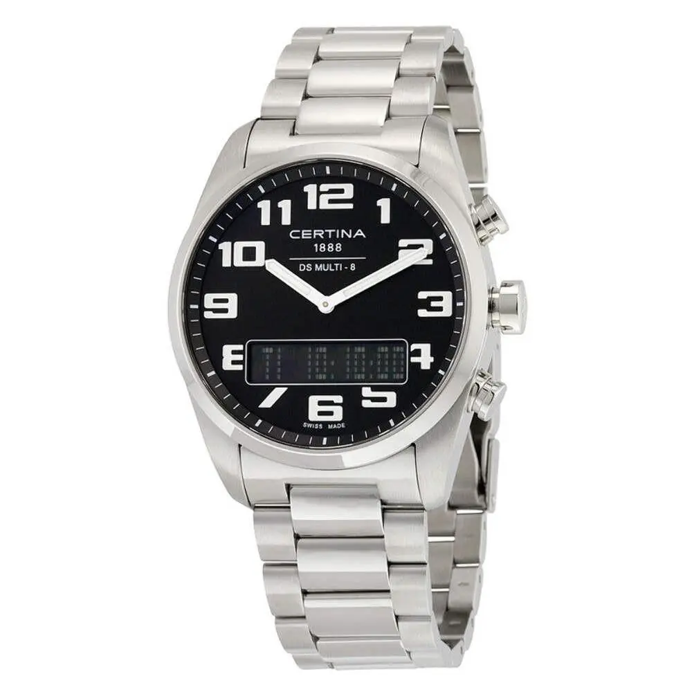 Certina DS Multi-8 Multi-function Black Dial / Stainless Steel Bracelet Black Dial Wrist