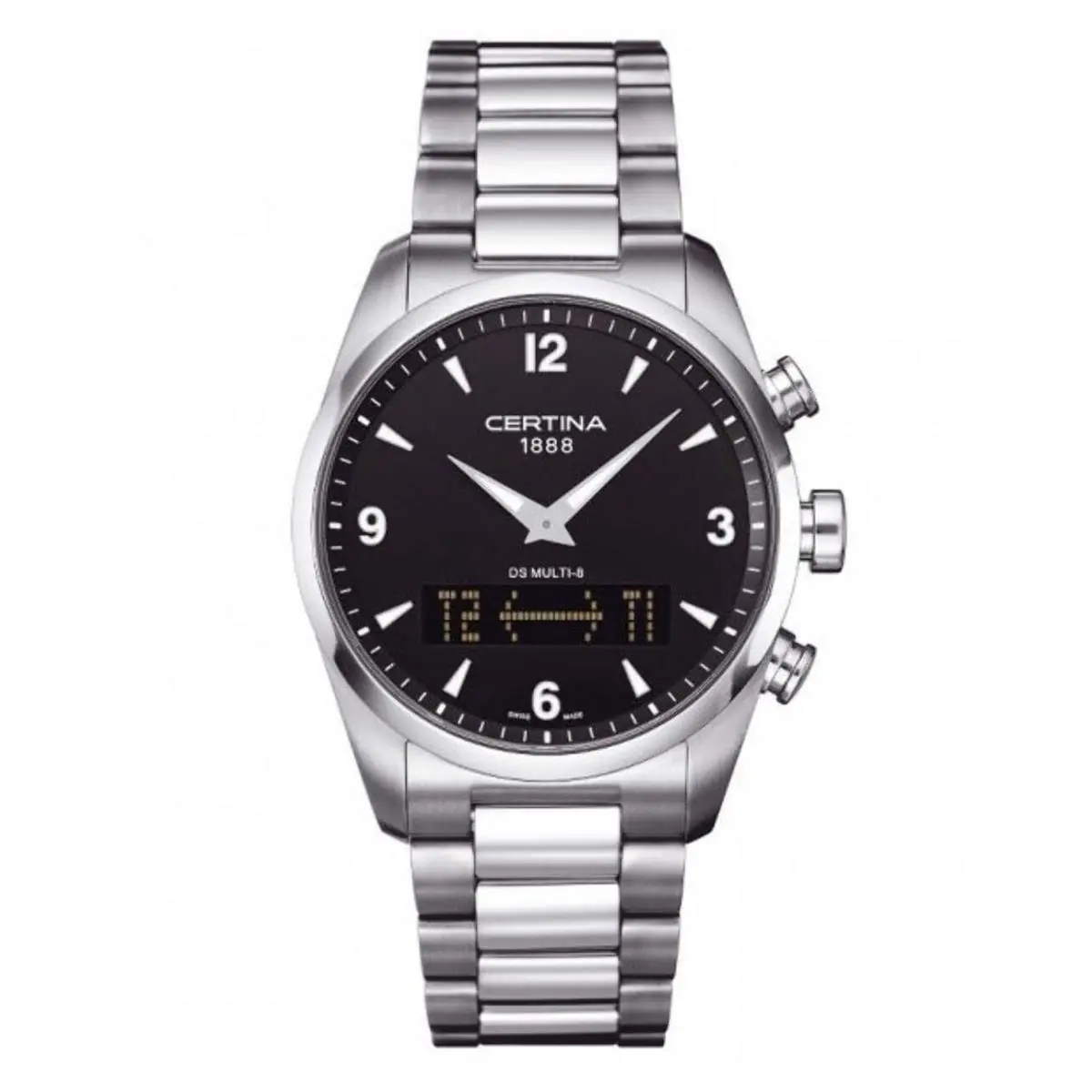 Certina DS Multi-8 Multi-function Black Dial / Stainless Steel Bracelet Black Dial Wrist