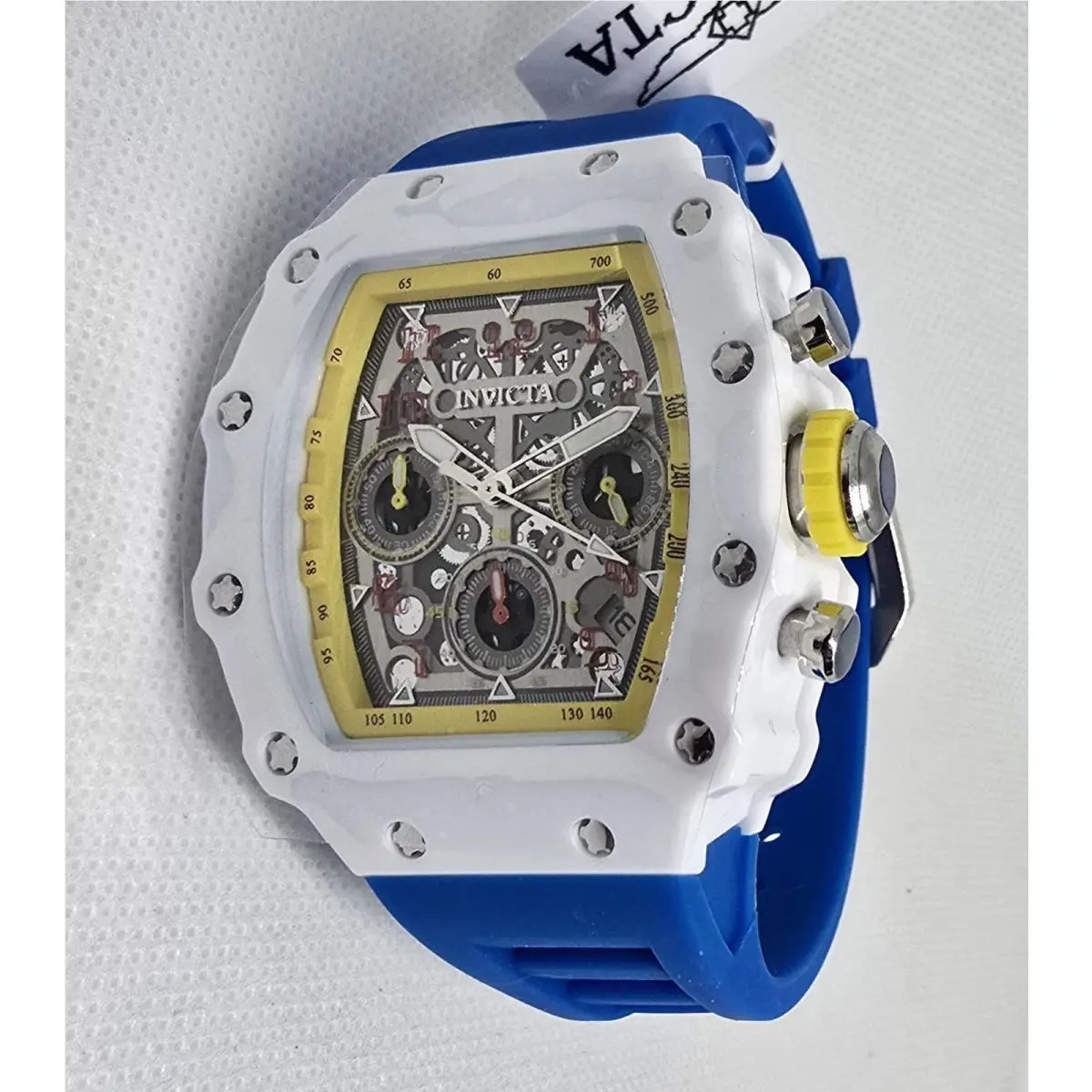 Invicta Racing Valxor Unisex Watch 40mm White Blue Chronograph 69775