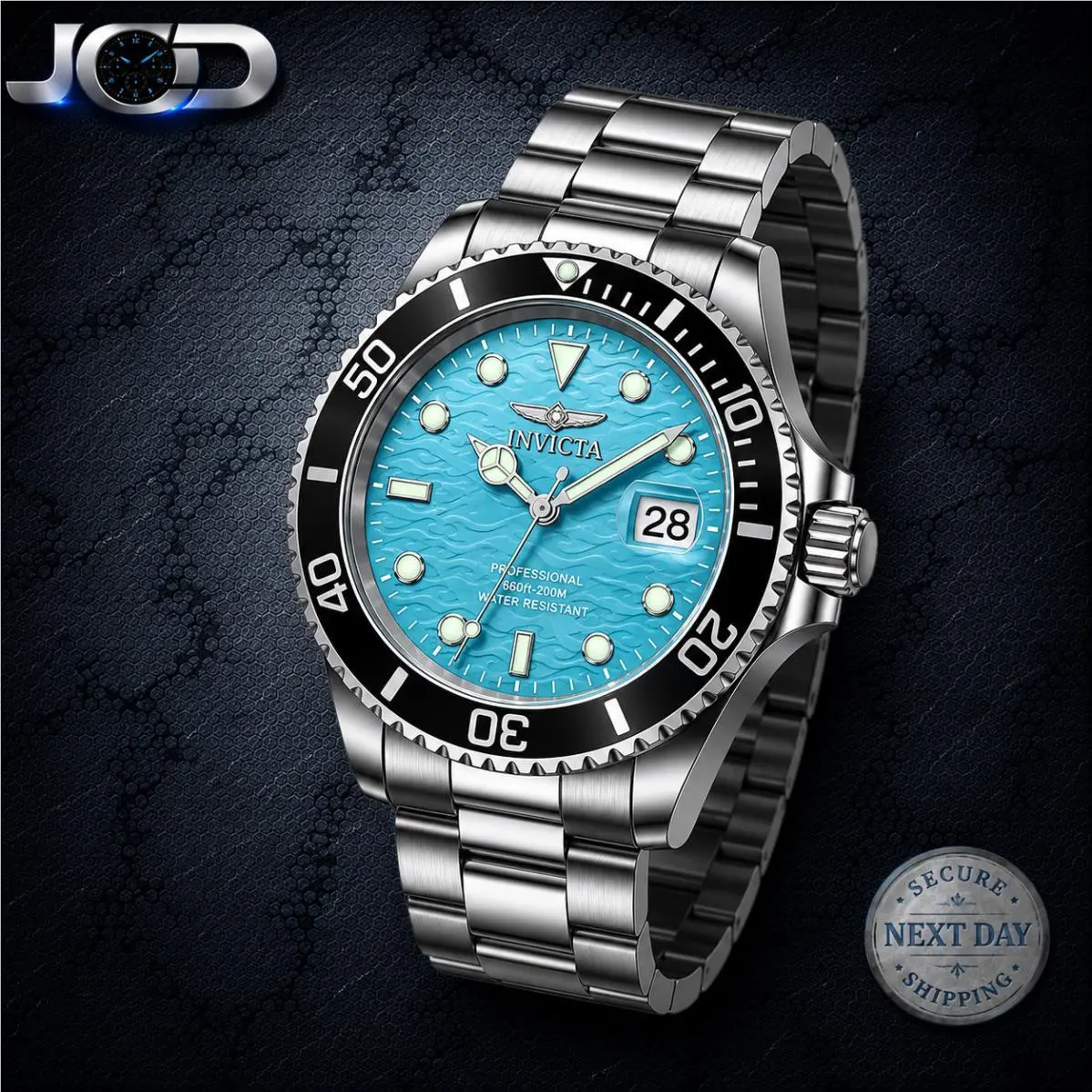 Invicta Pro Diver 43mm Men’s Watch Light Blue Dial - Black Bezel - 50941