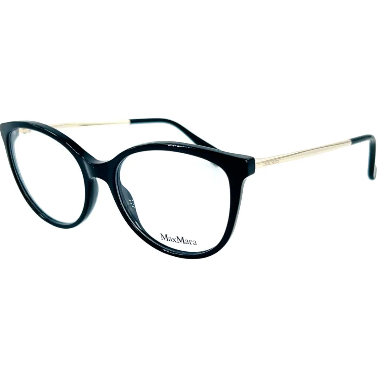 Max Mara MM5027 Womens Plastic Eyeglass Frame 0001 Shiny Black 53-17 w Case