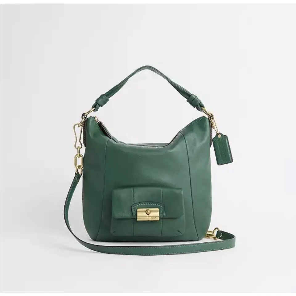 Coach Kristen 14783 Green Leather Hobo Shoulder Bag