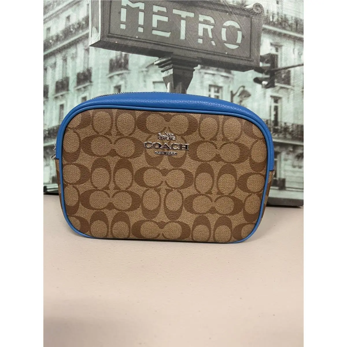 Coach CJ582 Signature Jamie Camera Bag Khaki/racer Blue