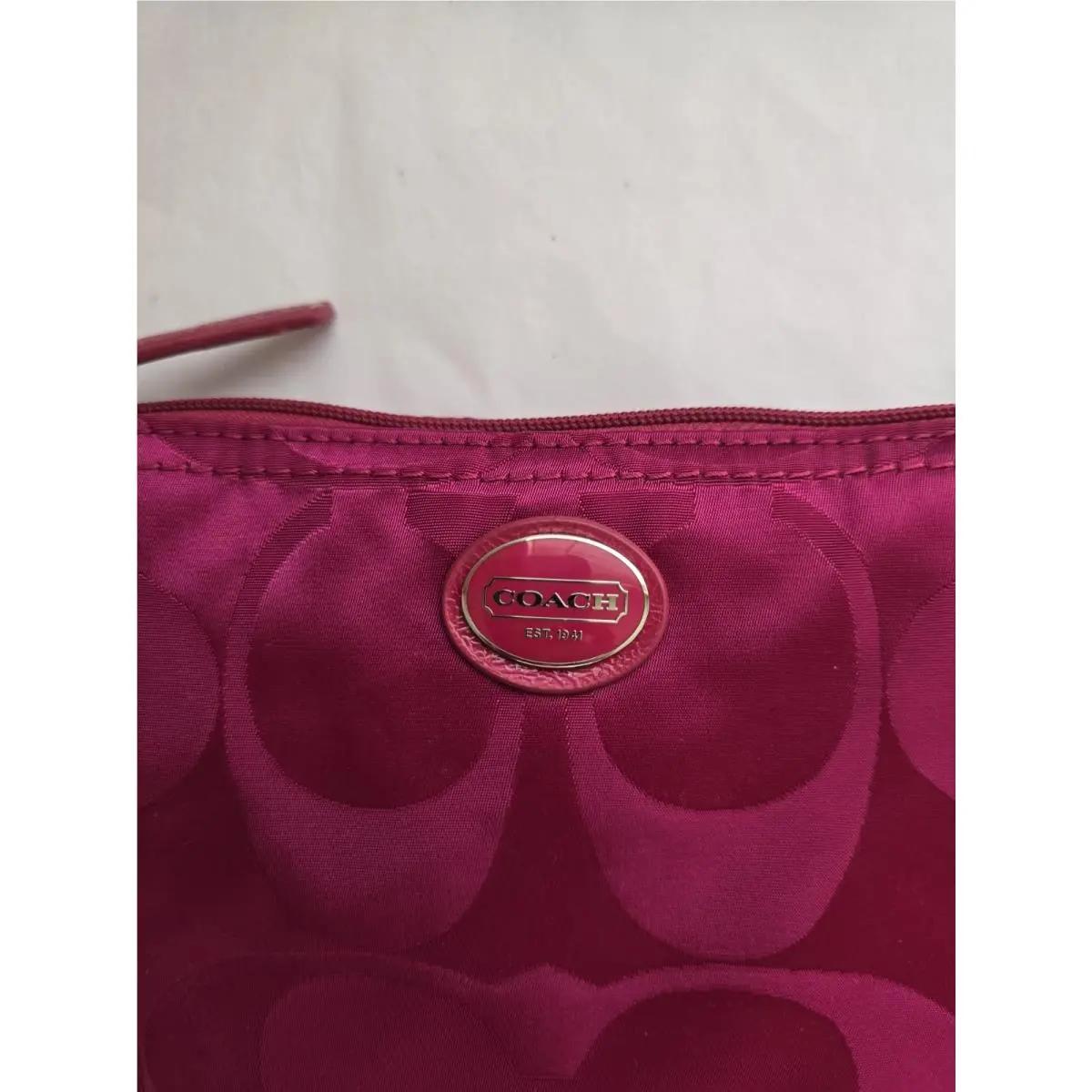 ​coach Signature Nylon Packable Tote Travel Weekend Bag F77321 Fuchsia by Coach