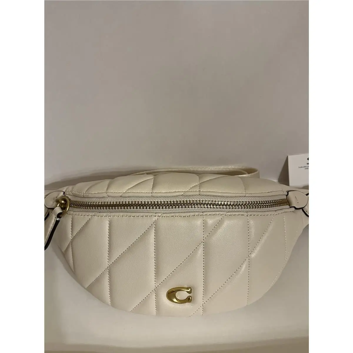 Coach Essential Belt Bag with Pillow Quilting Color:chalk CR506
