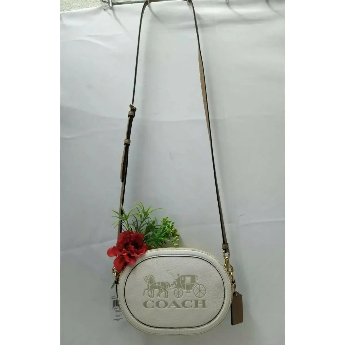 Coach Colorblock Chalk Cream Leather Horse Carriage Crossbody Bag