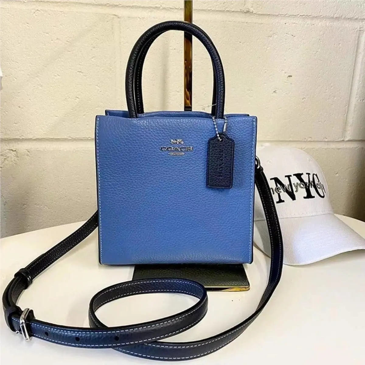 Coach CE598 Mini Cally Crossbody In Silver/sky Blue Multi