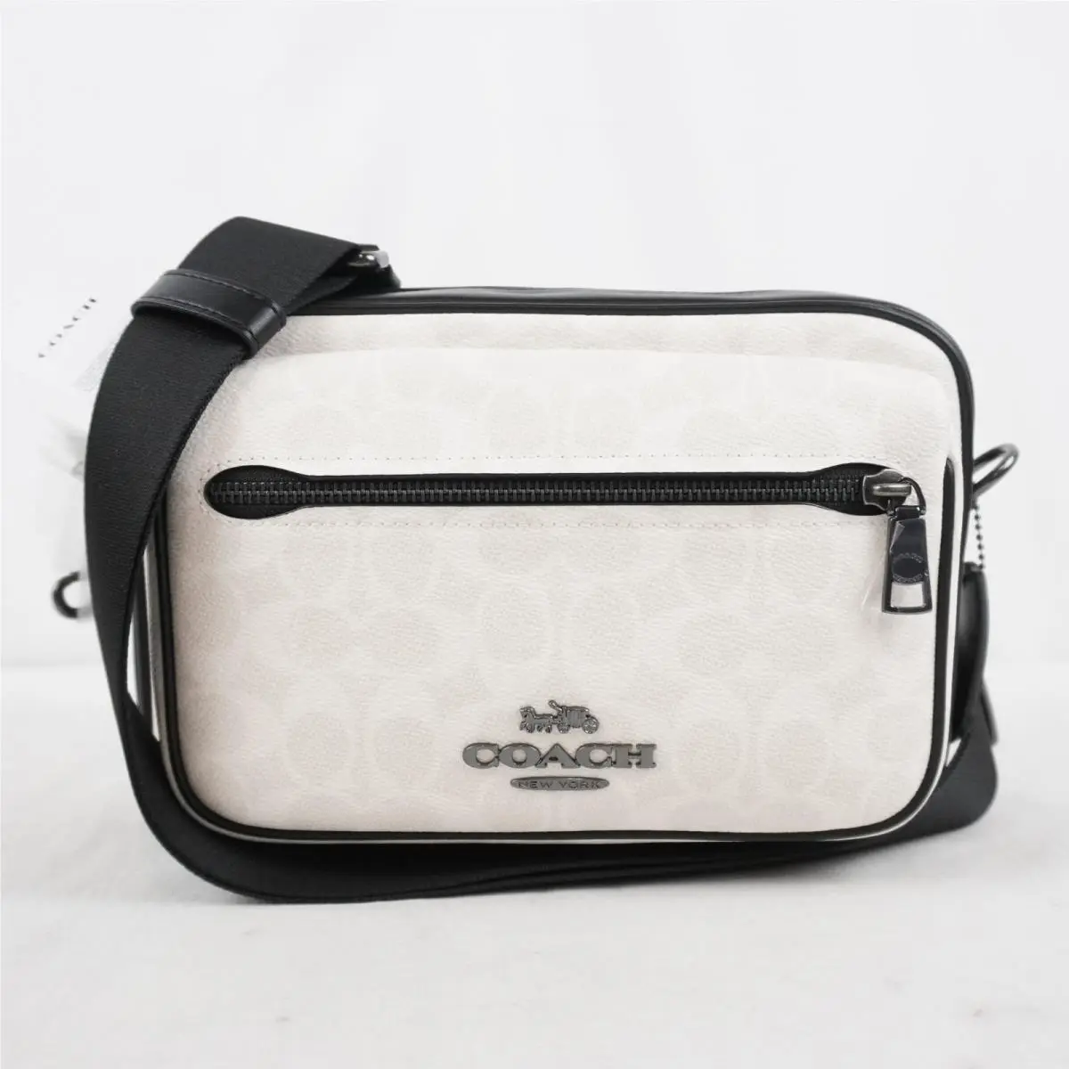 Coach Elias Adjustable Crossbody Bag In Signature Canvas Qb/chalk/black CZ401
