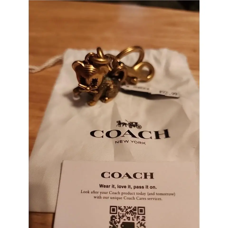 Coach Creatures Kitten Cat Keychain Bag Charm Care Card Dust Bag
