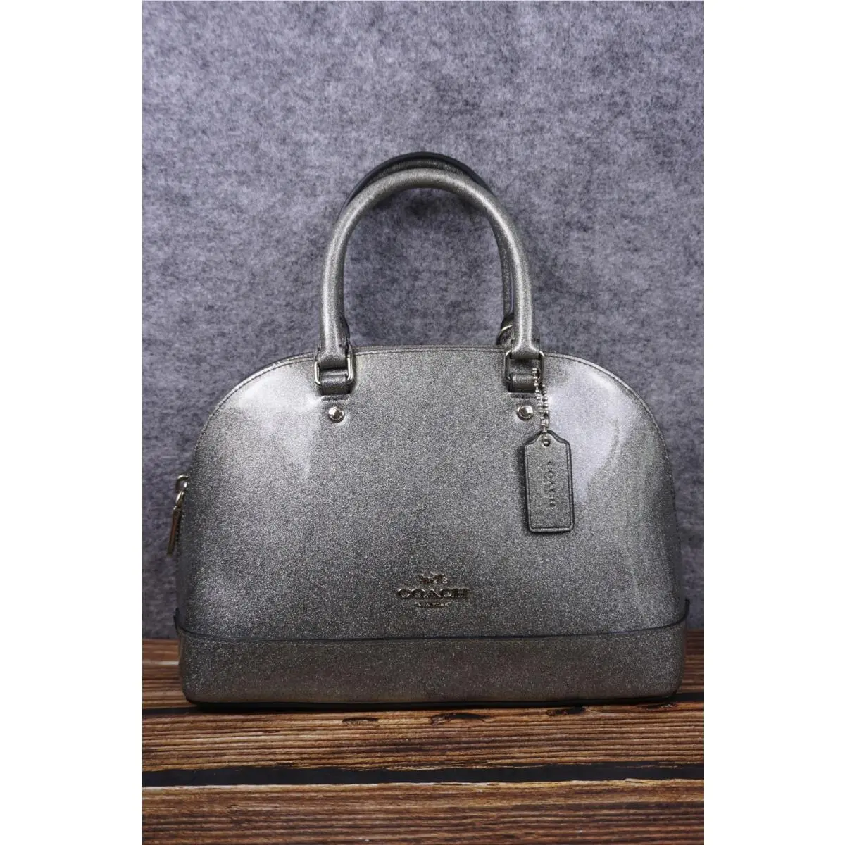 Coach Glitter Patten Leather Sierra Silver