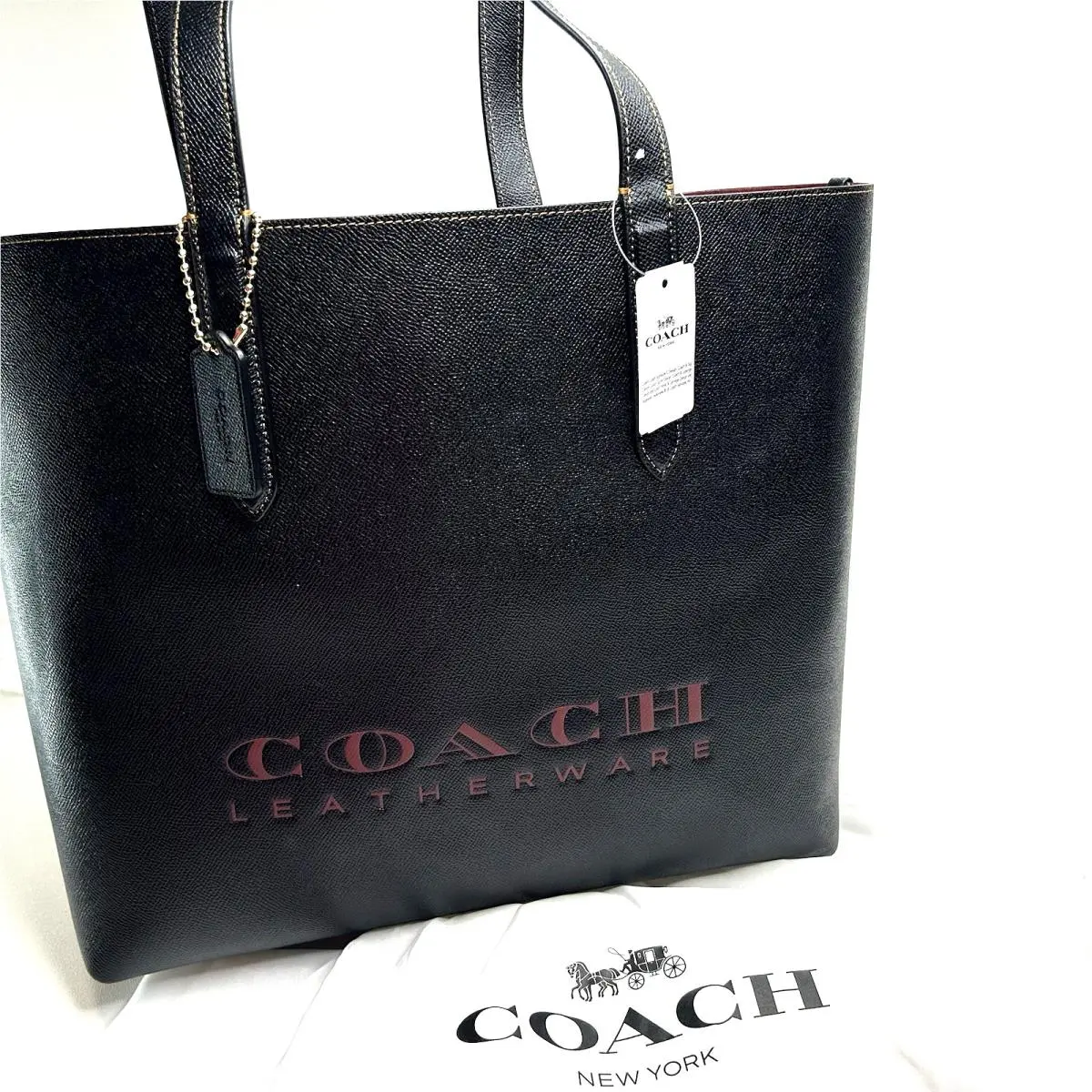 Highline Crossgrain Leather Tote Black Very Rare by Coach