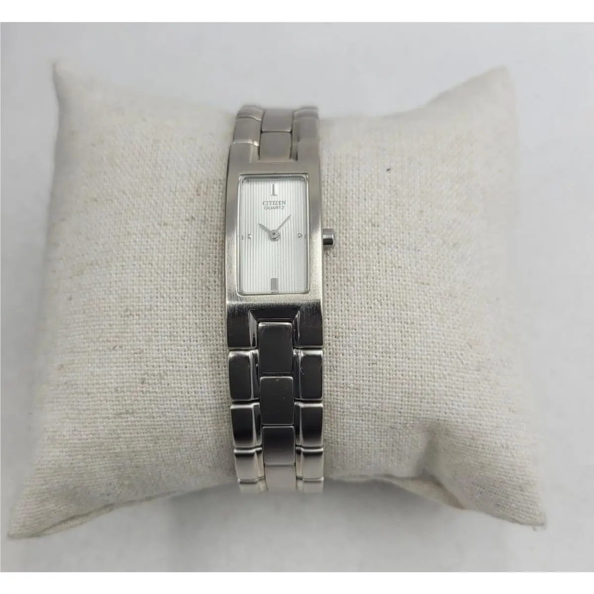 Citizen Silver Tone Rectangle Quartz Ladies Watch EH9550-54A