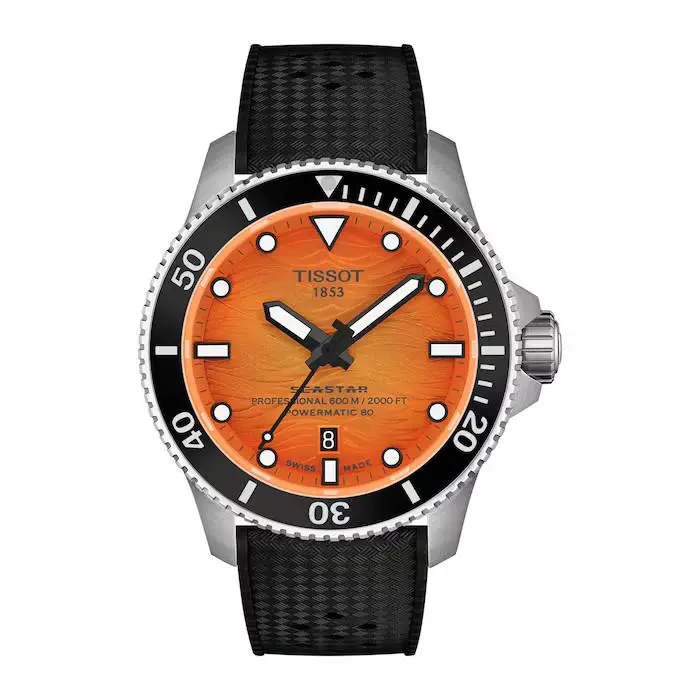 Seastar 2000 Powermatic 44MM Orange Men`s Watch T120.907.17.281.00 by Tissot