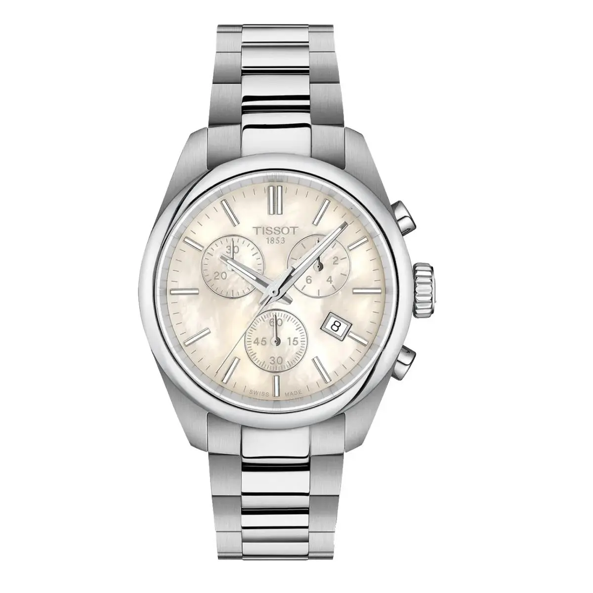 Tissot PR 100 Chrono T150.217.11.111.00 36mm Mop Dial Steel Quartz Women`s Watch