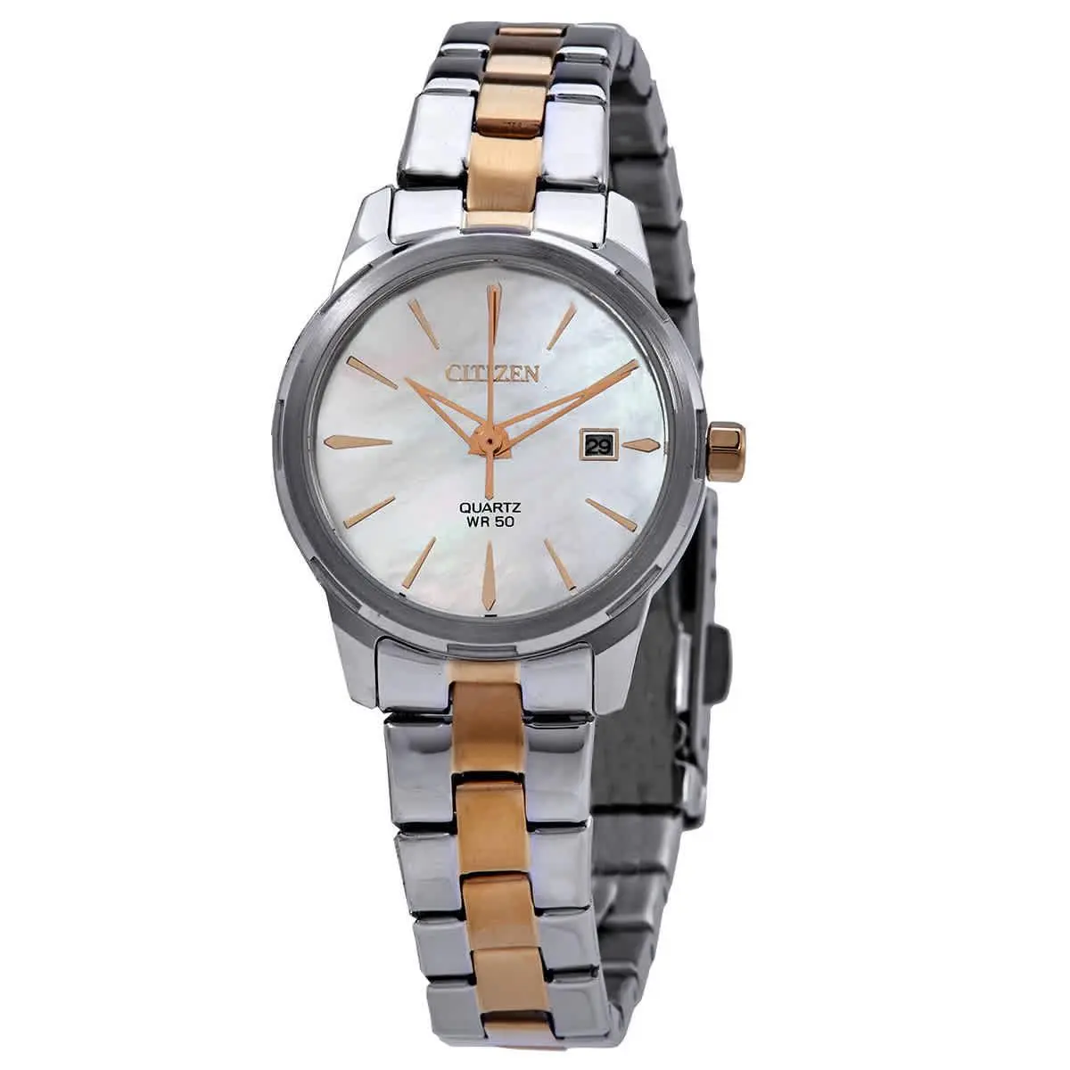 Citizen Quartz White Mop Dial Ladies Watch EU6074-51D
