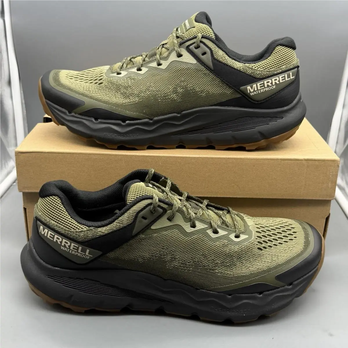 Merrell Nova 4 Waterproof Men’s 11 W Wide Hiking Outdoor Shoes Green Tried ON