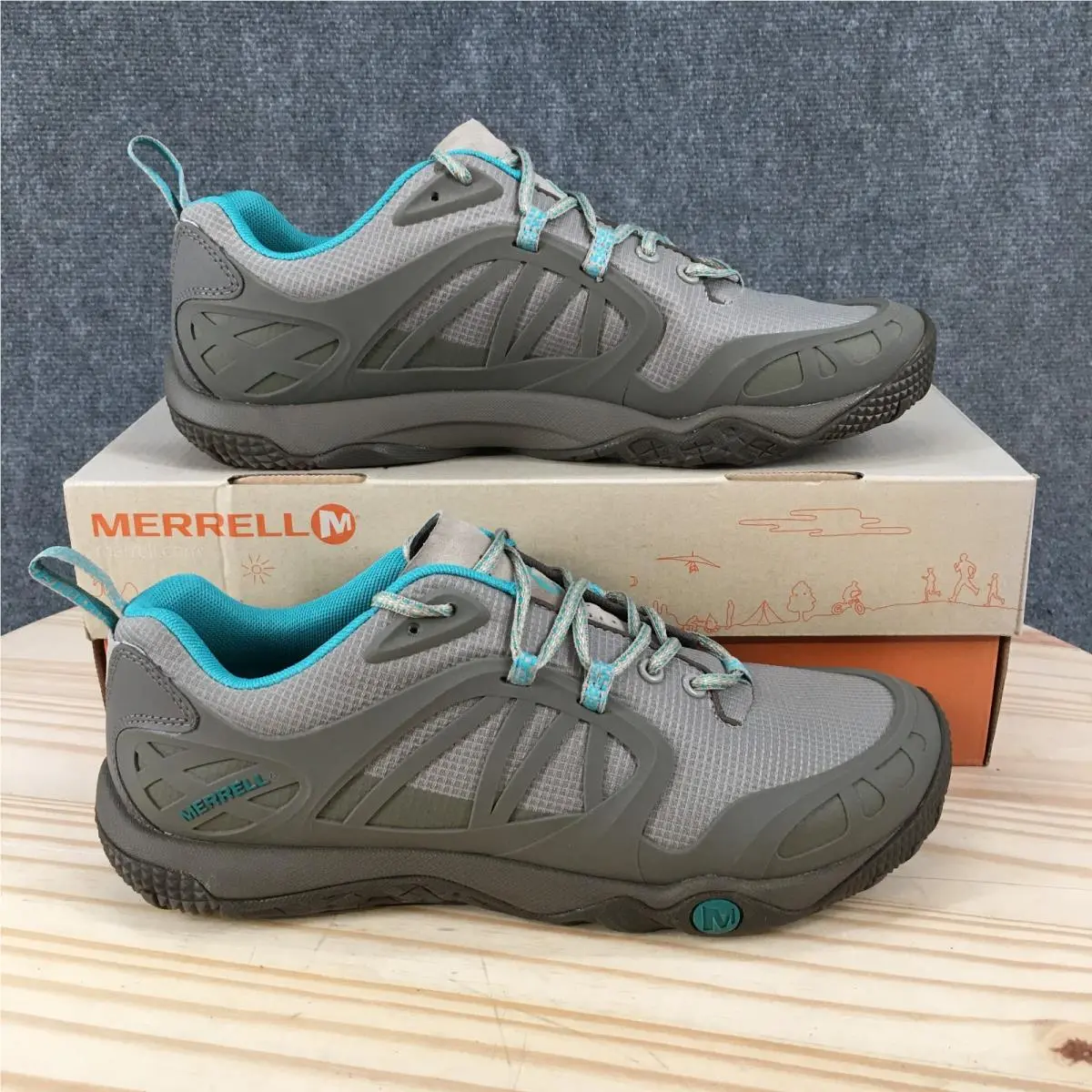 Merrell Proterra Vim Sport Shoes Womens 11 Hiking Sneakers Lace Up Gray Blue