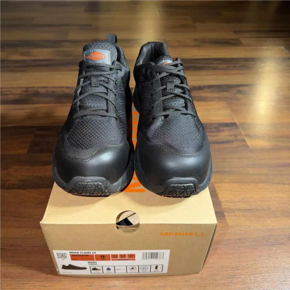 Merrell Work Moab Flight CF Black Men`s Shoes Size 9 J004625W