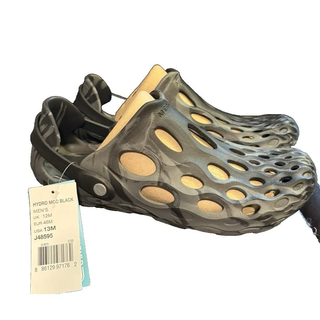 Merrell Hydro Moc Black Grey Men`s Sandals Sz 13 Water Shoes Slip On Outdoor