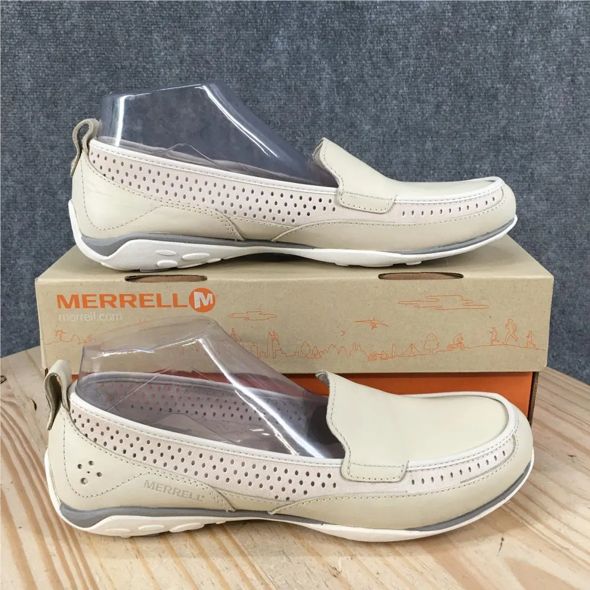 Merrell Sailix Ballet Shoes Womens 10 Comfort Flat Loafers Ivory Leather