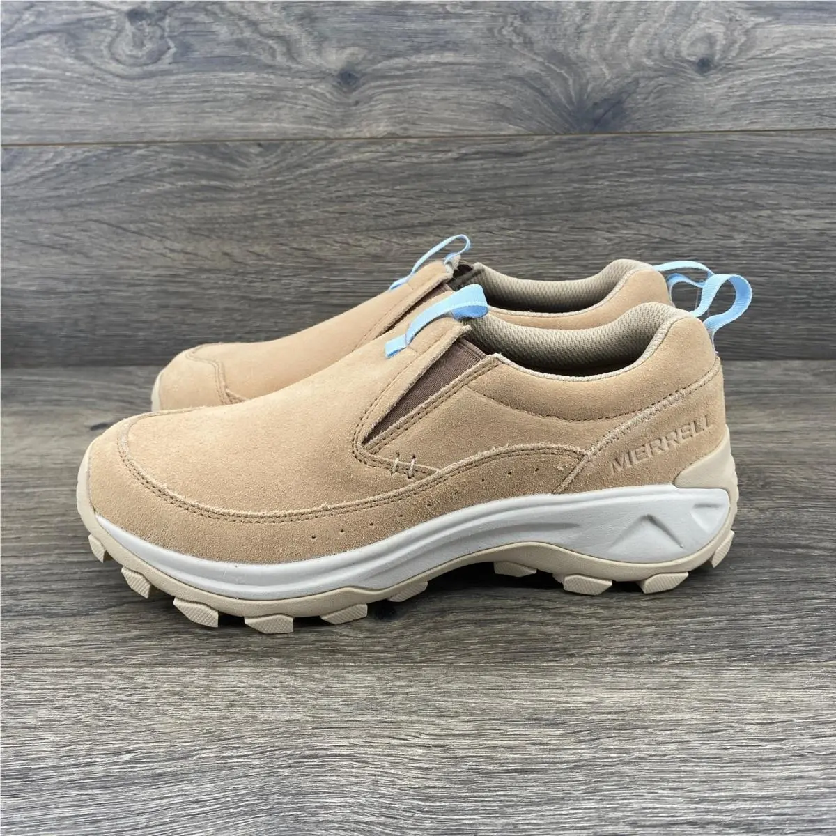 Merrell Jungle Moc Slip-on Shoes Womens 7.5 Tan Suede Hiking Casual J008478
