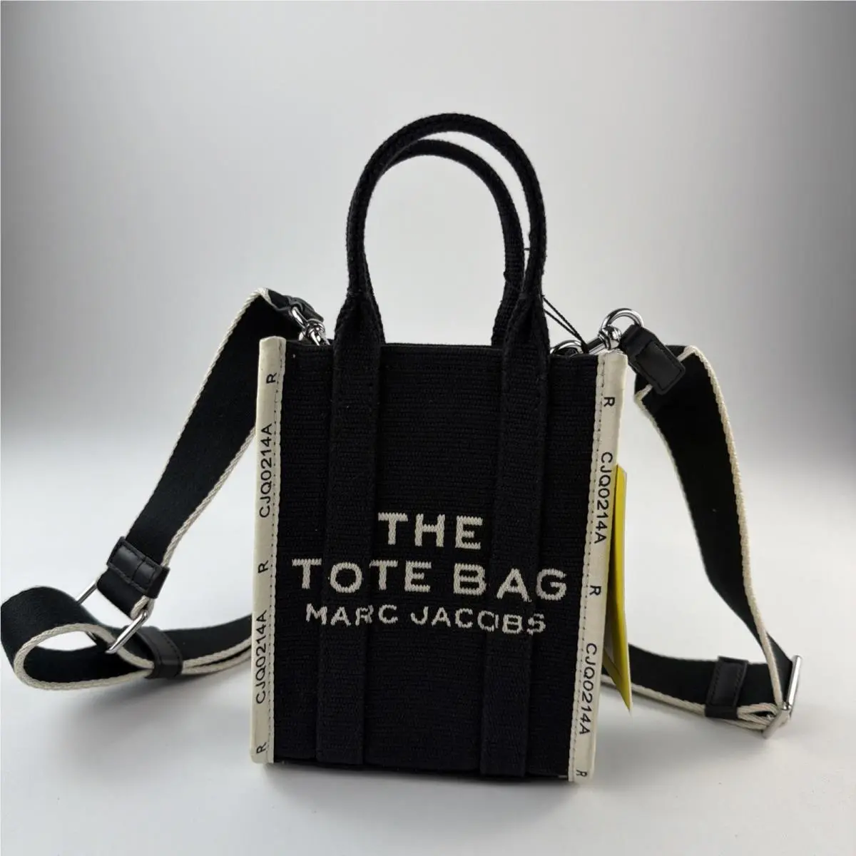 Marc Jacobs Mini Black Jacquard Crossbody Canvas Tote Bag