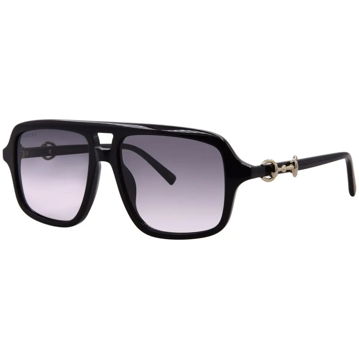 GG2052S 007 Sunglasses Black/gold/grey Pilot 55mm by Gucci
