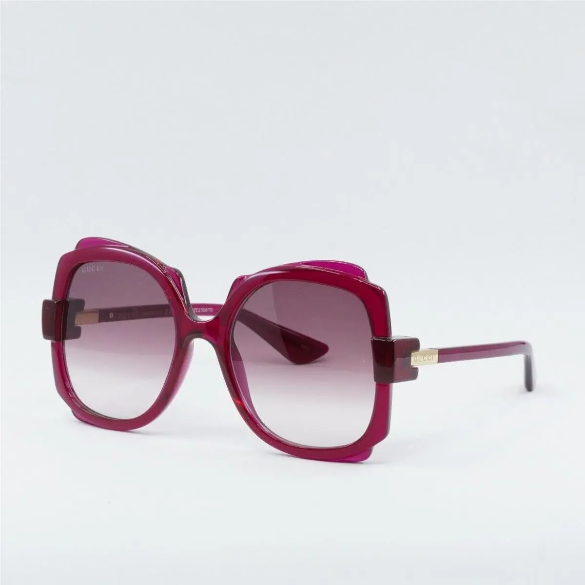 GG1431S 003 Transparent Dark Cyclamen/gradient Burgundy 57-20-135 by Gucci