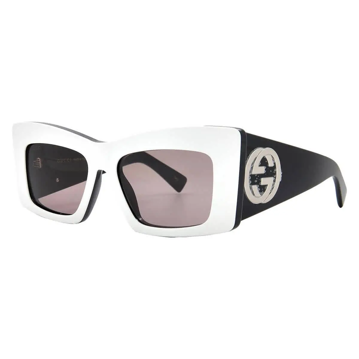 Gucci Brown Butterfly Ladies Sunglasses GG1842S 006 53 GG1842S 006 53 - White, Frame: White, Lens: Brown