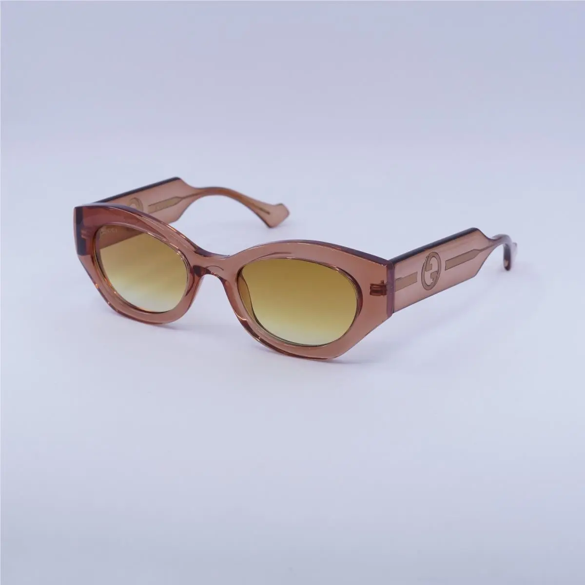 GG1553S 004 Transparent Amber Brown/brown to Light Yellow Gradient by Gucci