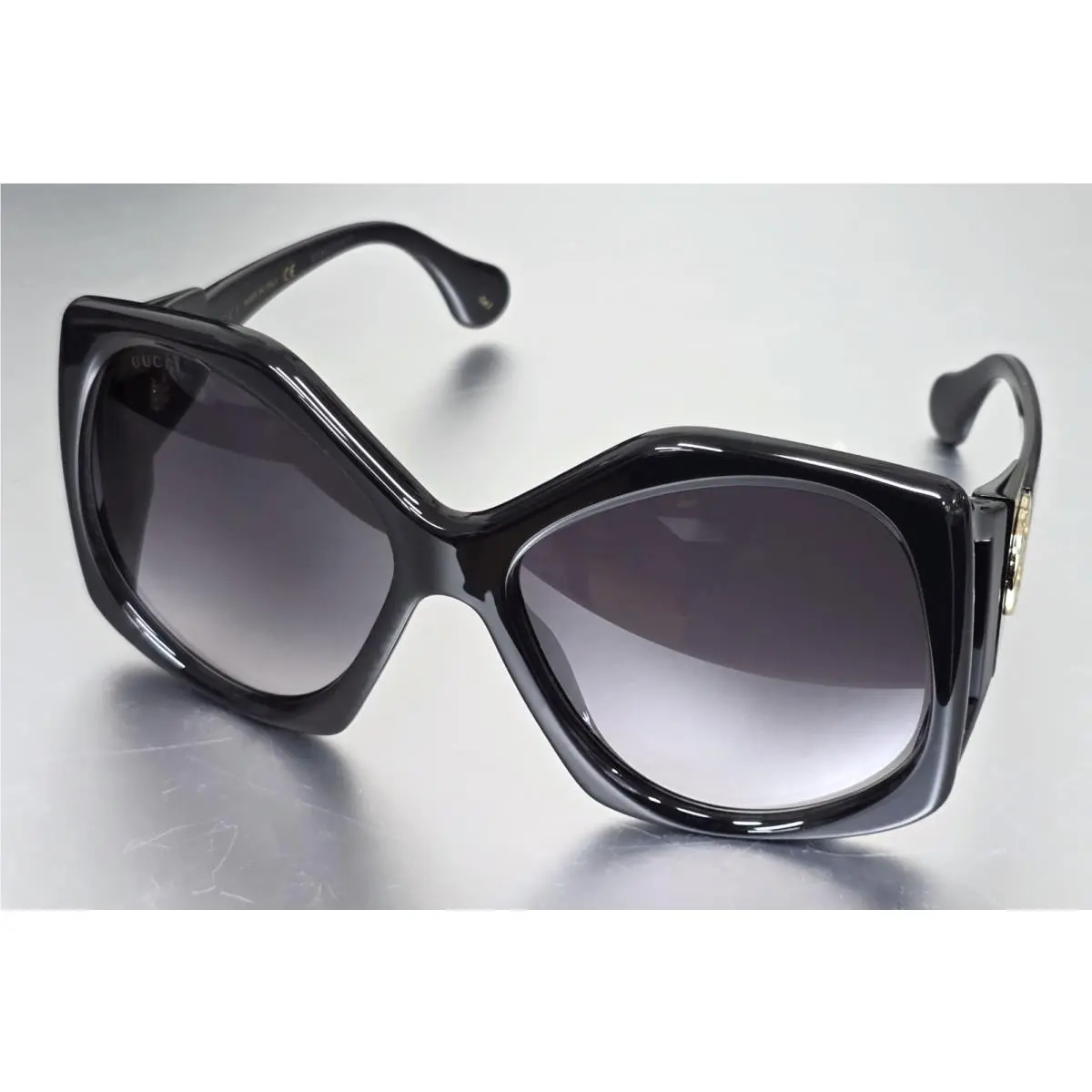 Retro Style Iconic Fork Oversized Geometric Sunglasses GG0875S 001 by Gucci