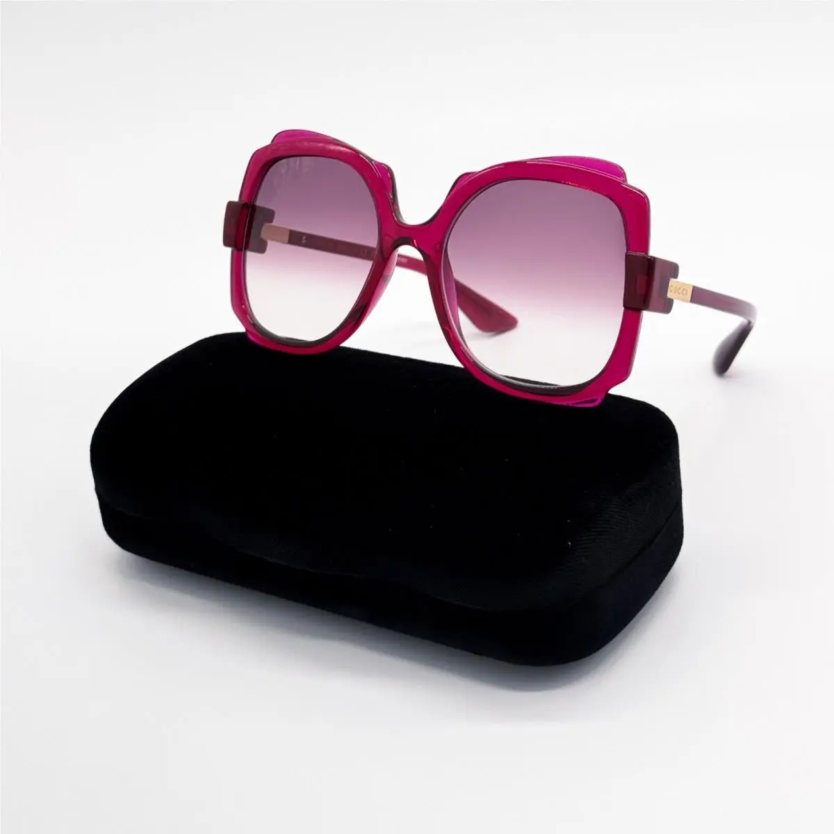 Gucci Women Oversized Purple Pink Sunglasses GG1431S 003