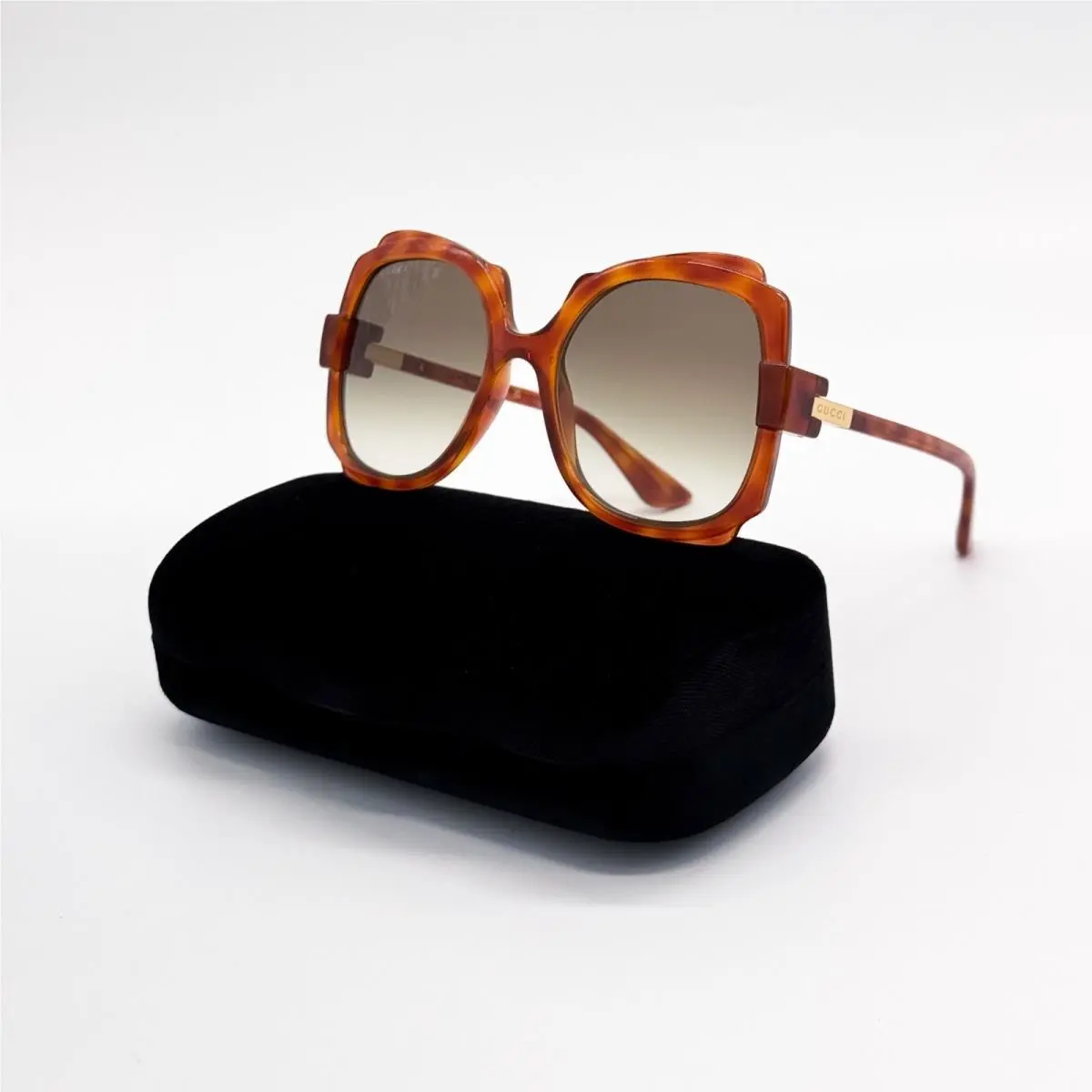 Women Oversized Havana Sunglasses GG1431S 002 by Gucci