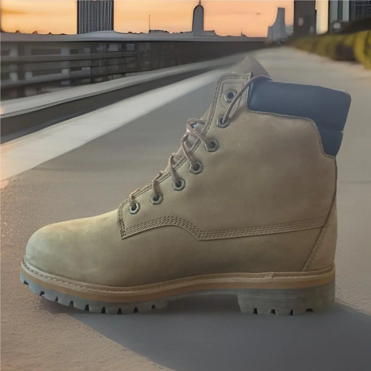 Men`s Size 9.5 Timberland Rockaway Mid Lace Waterproof Beige TB 0A6F7H EN3