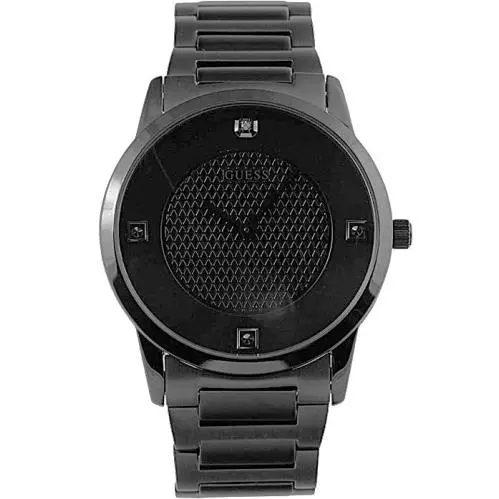 Guess Steel Mens Watch 39mm Black Dial Gunmetal Strap U11651G1