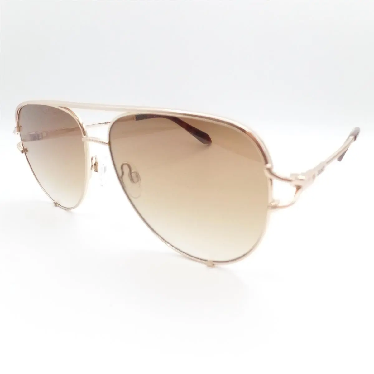 Quay High Key Twist Brushed Gold Sepia Sunglasses 80883