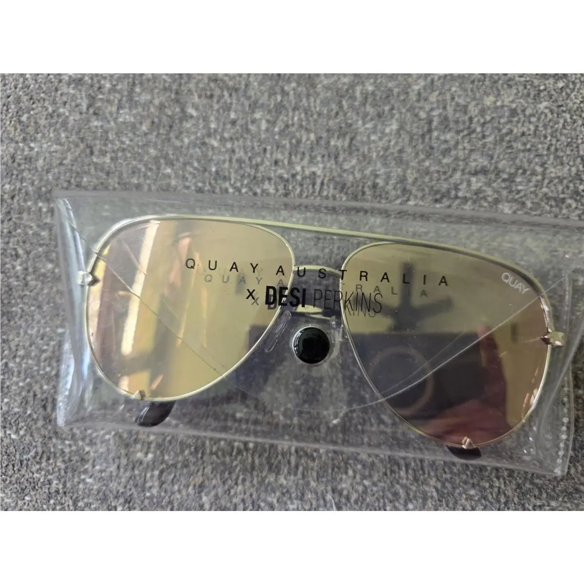 Quay High Key 126 Aviator Sunglasses Gold Frame Gold Lens by QUAY
