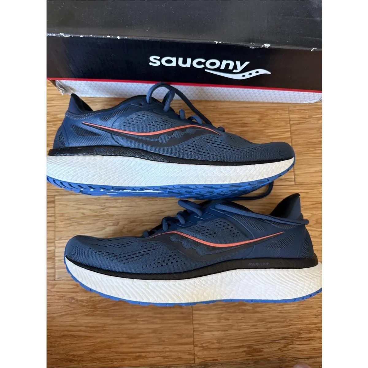 Saucony Men`s Hurricane 23 Running Shoe Space/royal Blue Sz US 10