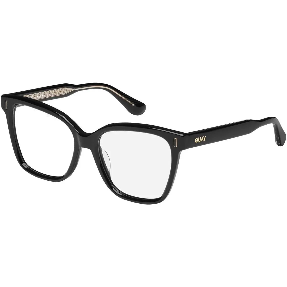 Quay Well Read Women`s Black Squared Cat-eye Eyeglass Frames - OG OF 2602 Blkrx
