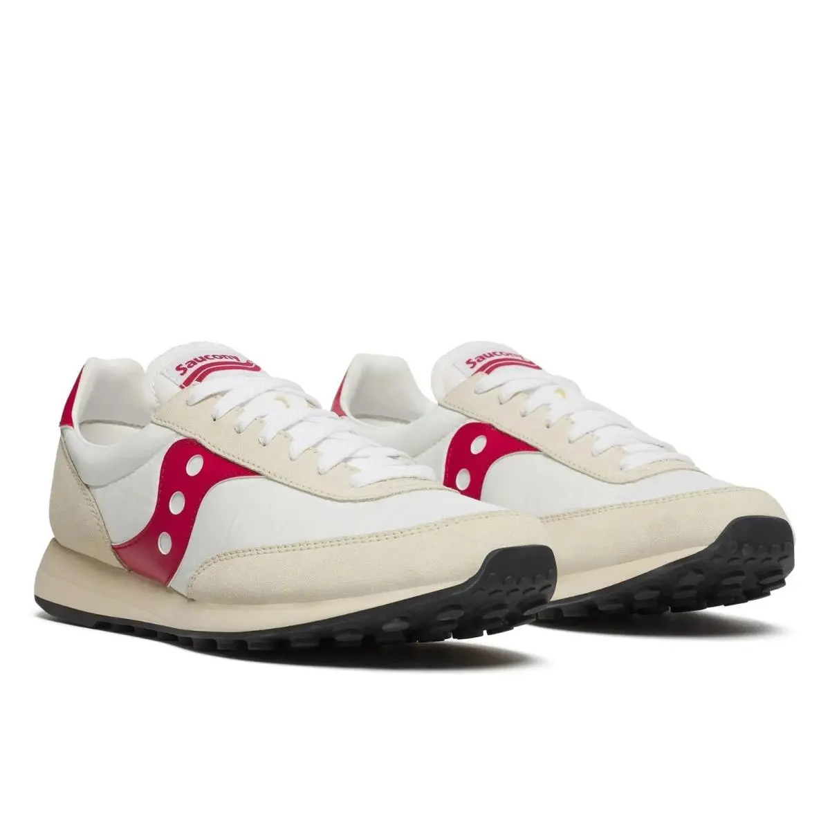 Saucony Trainer 80 Mens Size 9.5 Runnings Shoes White Red Sneakers S70884-10