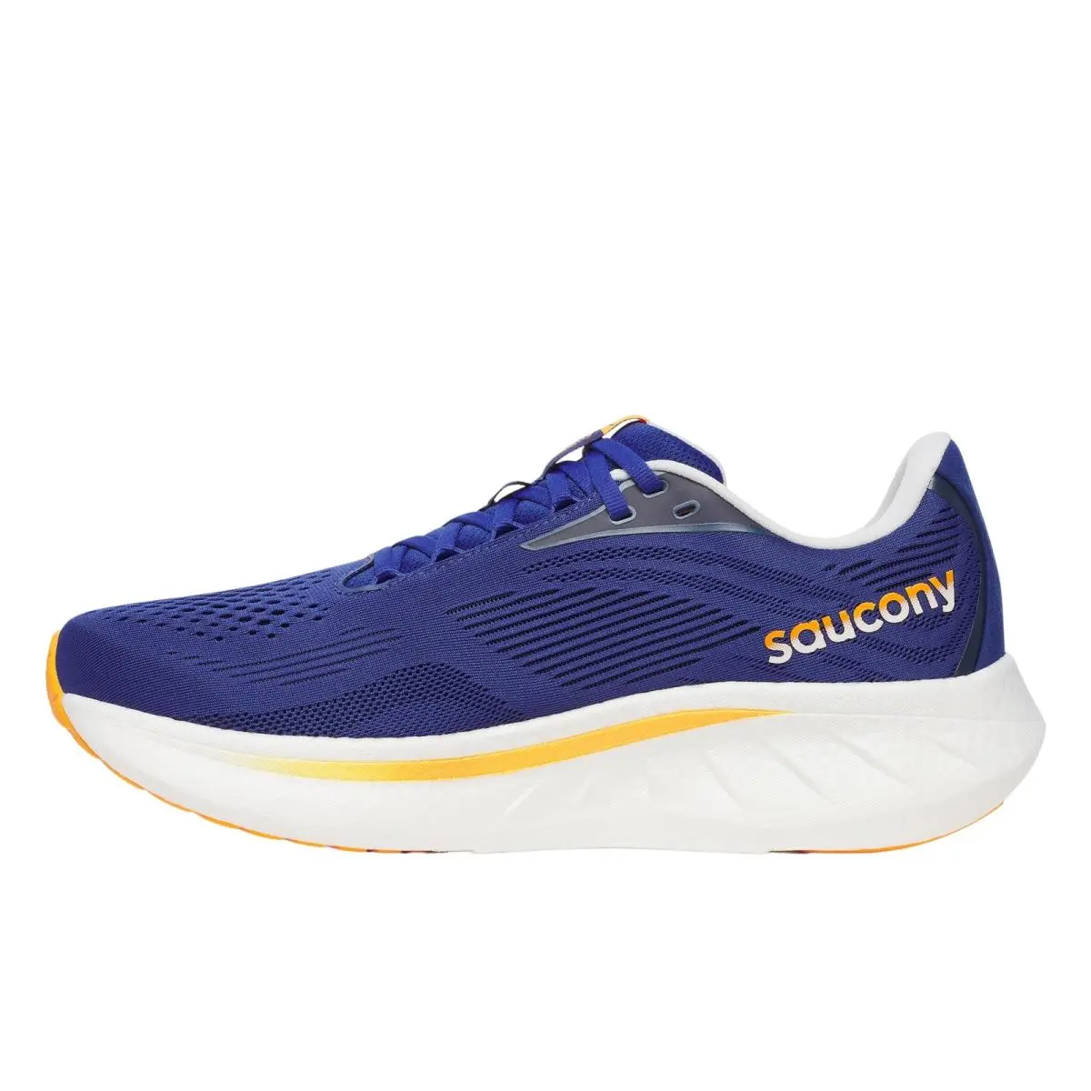 Saucony Men`s Ride 18 Sneaker Azurite/peel 7 Wide