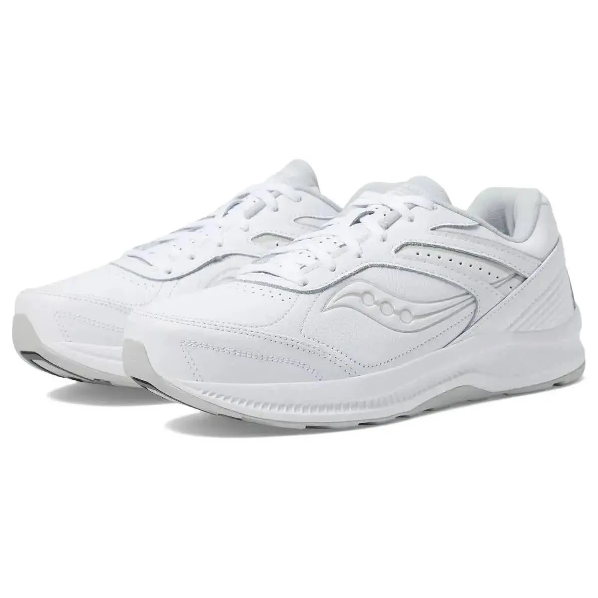 Saucony Men`s Walking Shoes Echelon Walker 3 Leather Lace-up Size 8 M - White