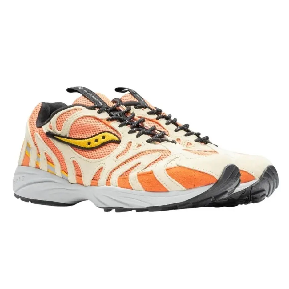 Saucony Mens Grid Azura 2000 Running Sneakers US 8 EU 41 Orange Tan Athletic