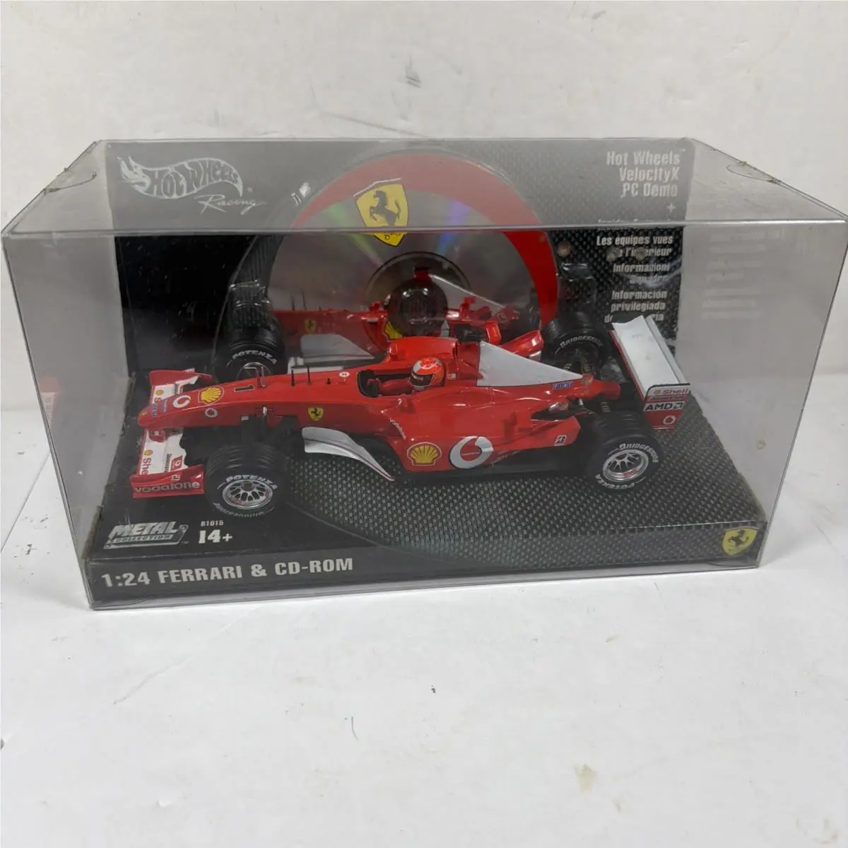 Hot Wheels 1/24 F2002 Michael Schumacher F1 Formula Ferrari Car CD Rom