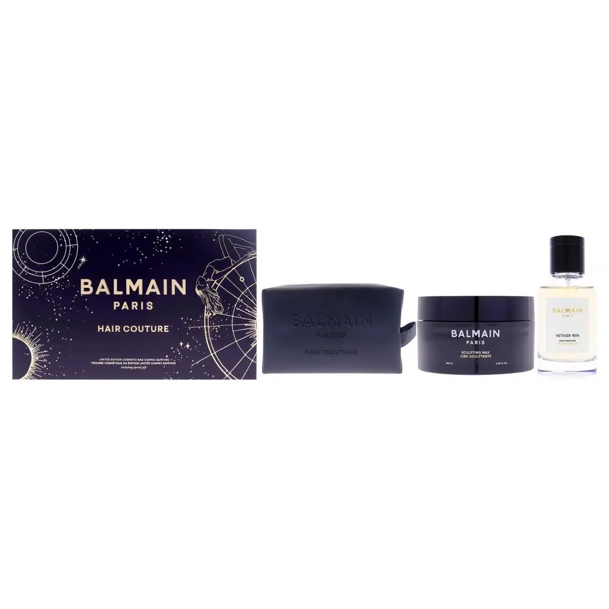 Balmain Hair Couture Blue Ltd. Ed. Men`s Vetiver Grooming 3PC Gift Set