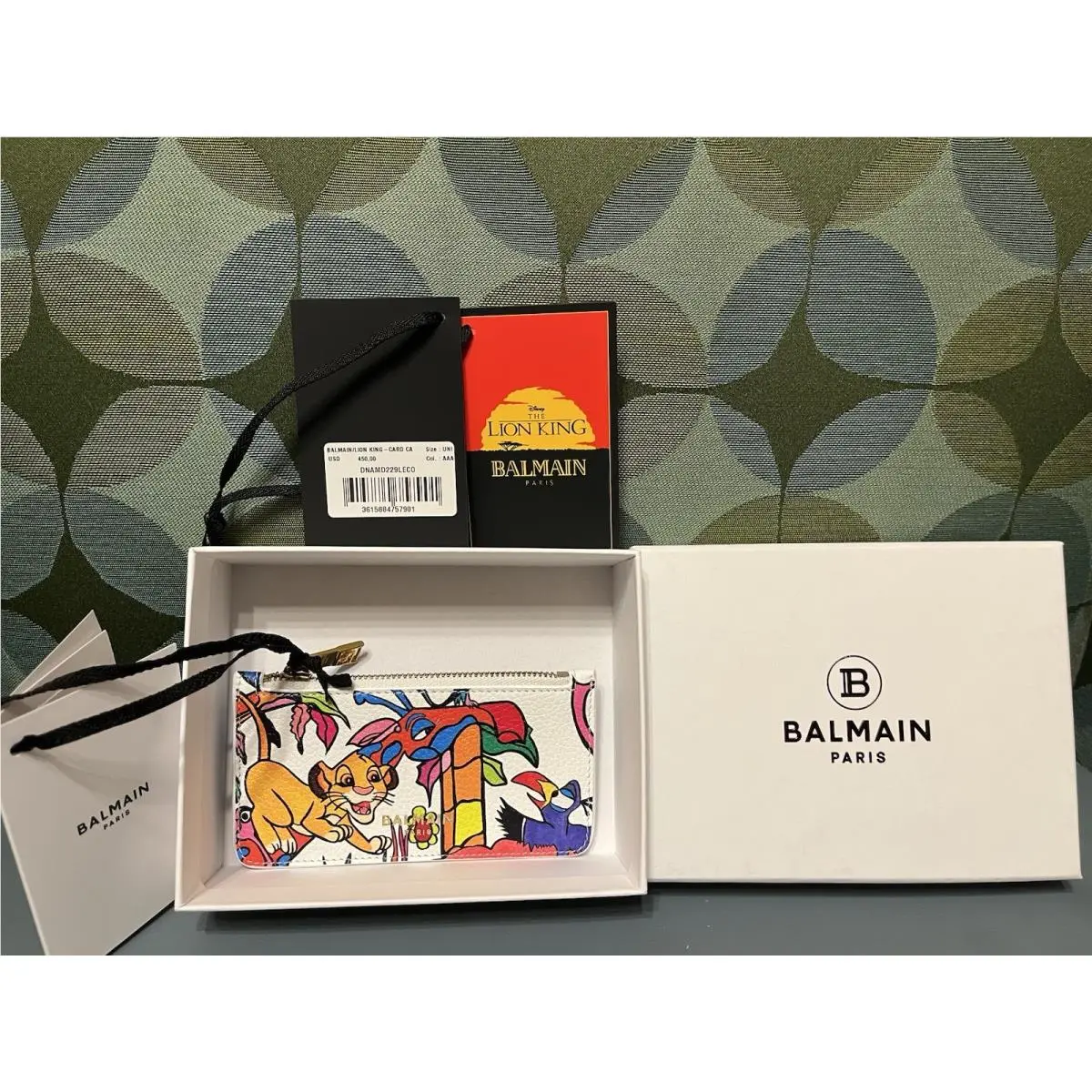 Balmain Disney x Balmain: The Lion King Leather Card Case White Multi Rare