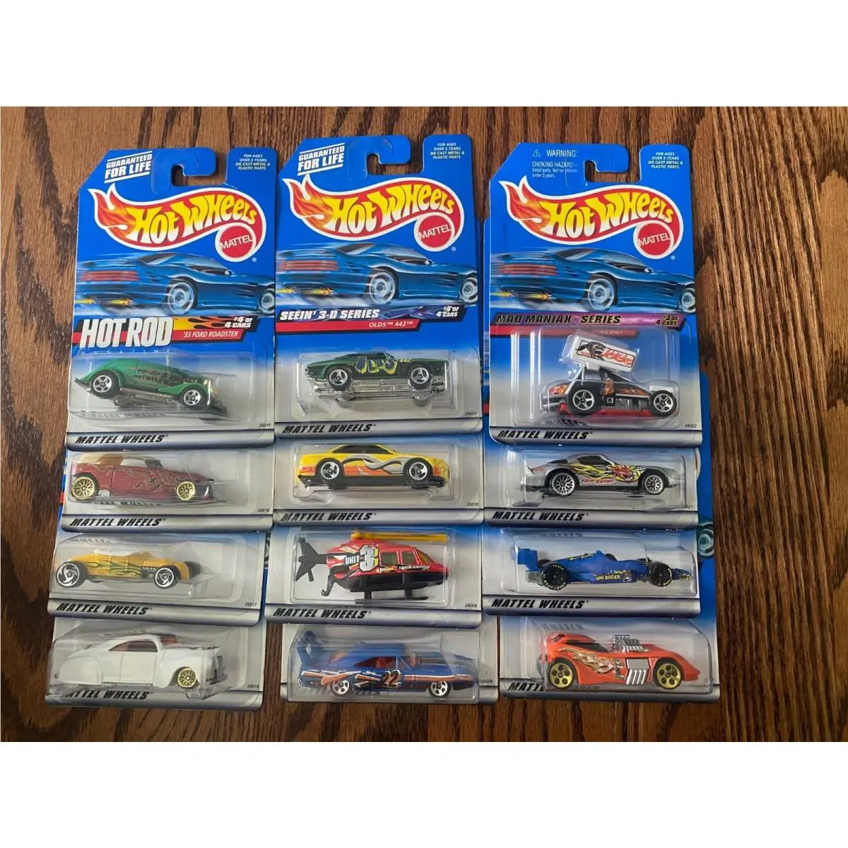 2000 Hot Wheels 3 Complete Sets OF 4 Mad Maniak Hot Rod 3-D Series