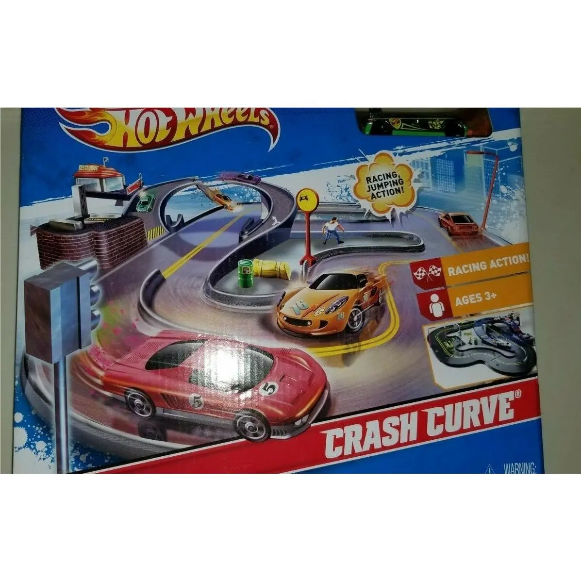 2010 Hot Wheels Crash Curve Playset with Car M9196