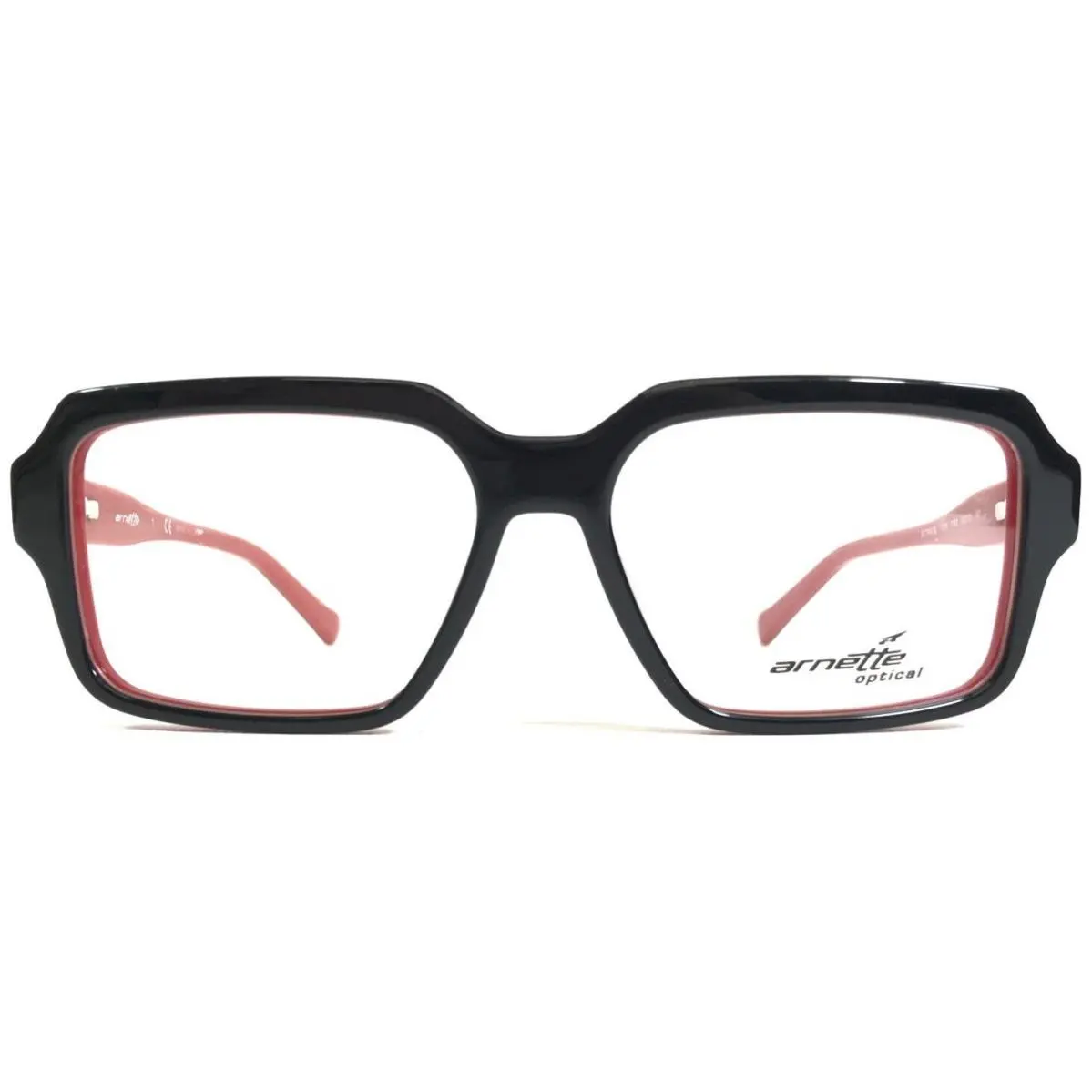 Arnette Eyeglasses Frames Bitrate 7084 1162 Black Red Square Mike Relm 53-15-140